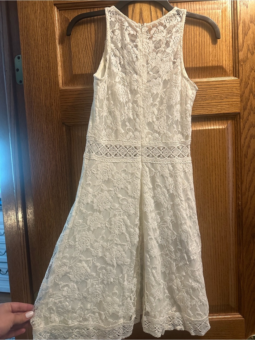 Rebellion White Lace Midi Dress — Sleeveless A-Line - Picture 3 of 3